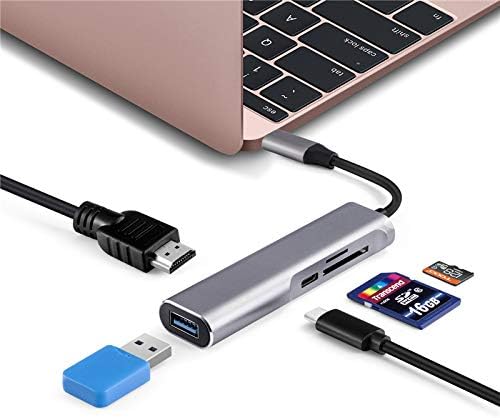 Multiport Adapter tipa C Hub, 5-u-1 USB 3.1 Tip C sa HDMI 4K, 1 USB 3.0 portovi, USB C punjenje za MacBook