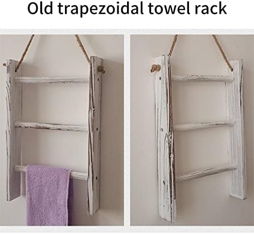 N / A 3 nivoike deke Drveni ručnik stalak za zid vešanje kupaonice Mini s konopom Retro dnevna soba