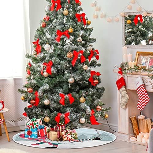Alaza Christmas Drvo ukras, male mini stablo suknje za 35,4 inča s smiješnim gnomom za božićnu zabavu Kućni ukrasi
