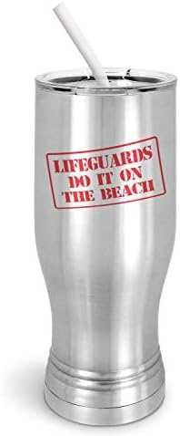 PIXIDOODLE Spasilaci to rade na plaži - smiješan život Life Guard sa klizačem otpornim na prosipanje i silikonsku slamu