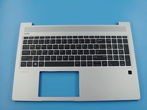Bayjebu Rezervni dijelovi Palmrest Američki okvir tastature gornji slučaj bez pozadinskog osvjetljenja za HP ProBook 450 455 G6 G7 15,6 inča L45091-001 srebro
