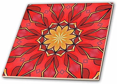 3drose oker i crveni apstraktni Kaleidoskop božićne boje-pločice
