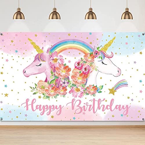 Rainbow Unicorn rođendan pozadina Banner unicorn party dekoracije zalihe slatka Rainbow Banner za žene