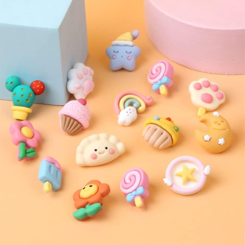 Zotuoart 9pcs 20 mm Hrana i grickalica - Candy Color Cartoon Sladoled Kids Kids Dugme za majicu - DIY ručno