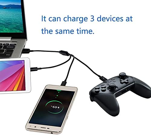Herfair Micro USB Splitter Cable, 1 do 3 Micro USB Cable charging Cord, USB 2.0 A muški na tri Micro