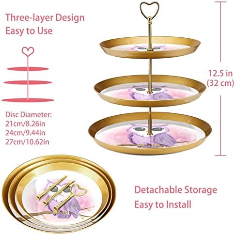 3 resied stalak za desert Cupcake Voće ploča Plastična držač za posluživanje zaslona za vjenčanje
