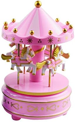 Lymoh Roausel Music Box Cake Ornament Rođendan Poklon Dječja nova igračka Trojan ukrasni ukras karuselblue