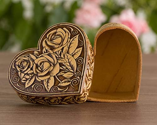 Tourmania Heart Poklon Dekorativna kutija za breze Breze Drvene ruže - Valentinovo dnevne poklone za nju