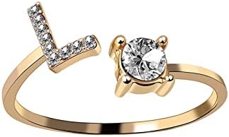 Yistu zabavna prstenova za žene za žene podesivi nakit zvoni prstom kristalna djevojka zvona zlato lančani prsten za žene