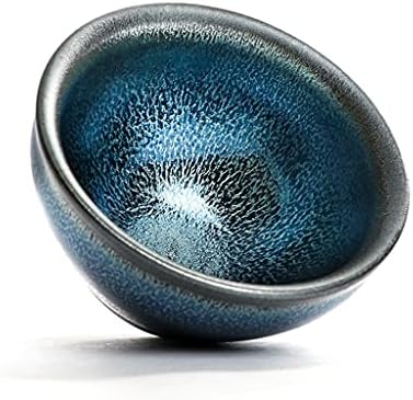 WSZJJ Kineska pjesma Dynasty Style Cup čaja Porcelanski metak Tea Bowl Blue Tenmoku Glaze Ceramic Kungfu Tea