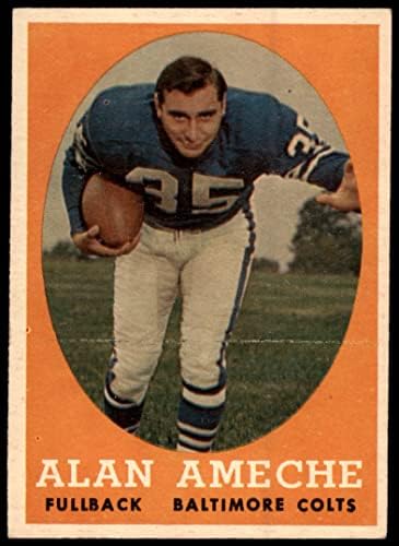 1958 TOPPS # 12 Alan Ameche Baltimore Colts Dean kartice 5 - Ex Colts