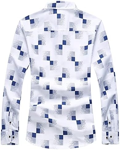Jeke-dg Muška mozaička košulja s dugim rukavima Košulja Comfort Comfort Plaid Graphic Dugme-down TEE Calluse