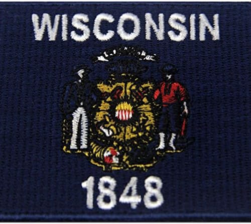 Wisconsin Državna zastava vezeni grbljiv gvožđe na šivanju na wi patch