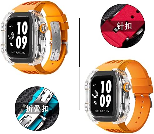 Neyens transparentni komplet za Apple Watch 44mm 45mm Kulet + narukvica za sport za Apple Watch Band