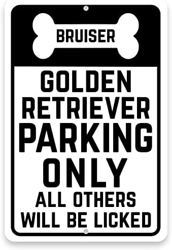 Personalizirani personalizirani Zlatni retriver Parking samo s imenom u znaku metalne sobe od kostiju