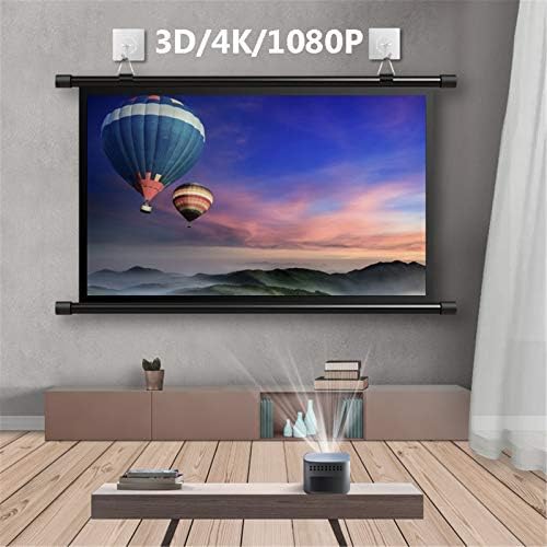 WOGQX 60/74/84/100/120 inčni ekran projektora, 4: 3 HD 4K 3D ručni zaslon za prijenosni projekcijski ekran,