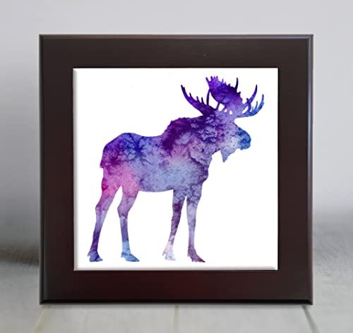 Moose Purple Apstraktna Akvarelna Umjetnost Dekorativna Pločica