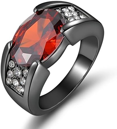 PR nakit vruće crveni granat modni crno zlato ispunjen muški zaručnički prsten poklon