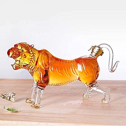 Glass decanter ličnost vino Decanter i naočare Set životinja Whisky anters veliki 35-Oz Roaring Tiger Glass