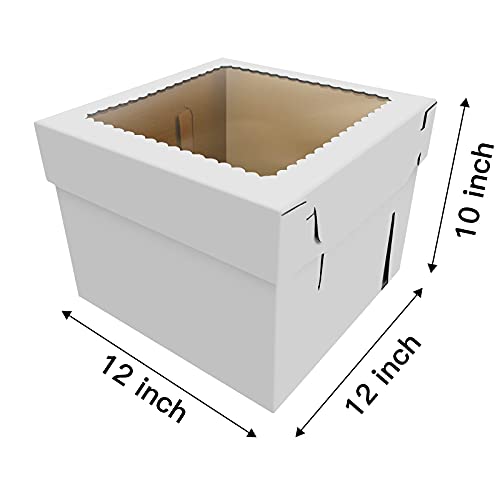 [15kom]CHERRY 12 X 12 X 10 bijele kutije za torte sa kutijama za pekare iz prozora, posude za deserte za jednokratnu upotrebu,pakovanje od 15