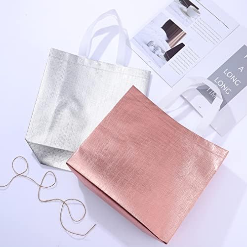 VALICLUD 8PCS torbe za višekratnu upotrebu za poklone Metalni tote s ručkama Glitter poklon