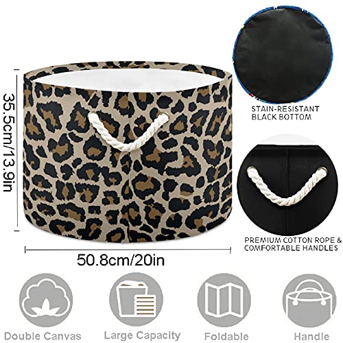 Vissunny Dark Leopard Zrno rublje Košare za pohranu tkanine Kutija za odlaganje košara za skladištenje