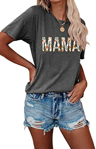 TSMNZMU Ženska mama grafička košulja Crewneck mama dječaka Funny majica Majčin pokloni Dječački mama kratkih rukava Tees vrhovi za ljeto