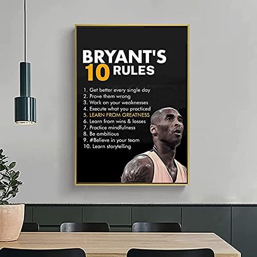 123 život Kobe deset pravila inspirativna zidna Umjetnost, Poster Kobe Bryant, Kobe motivacijski citati,