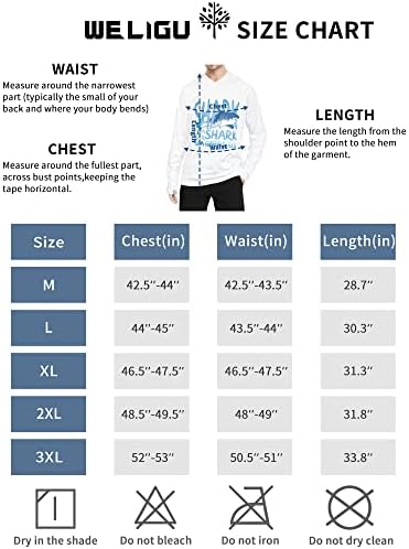 WELIGU duge rukave majice za muškarce ribolov UV zaštita majice UPF 50+ Performance Hoodie planinarenje plivanje na otvorenom