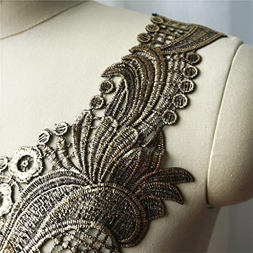 N / A Brončani cvjetni ovratnik vezene vjenčane haljine Appliques čipke tkanine šive na zakrpe