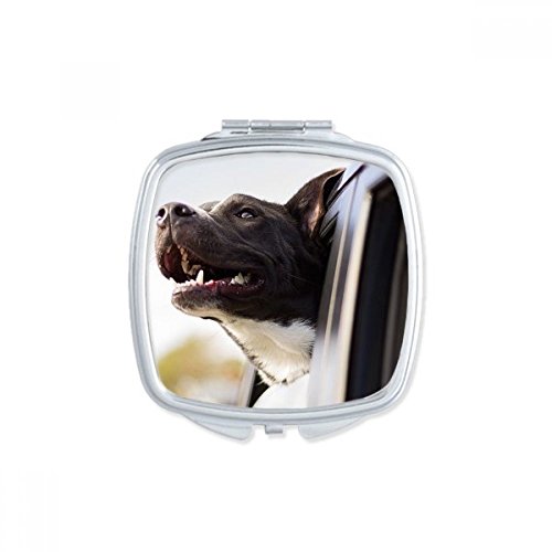 Fotografija Crnog Psa Životinja Slika Kvadratno Ogledalo Prijenosni Kompaktni Džepni Šminka Dvostrano