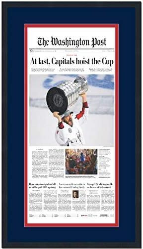 Uokvirena Washington Post na zadnjoj kapitali 2018. Stanley Cup Champions 17x27 Hokejski list Cover FOTO