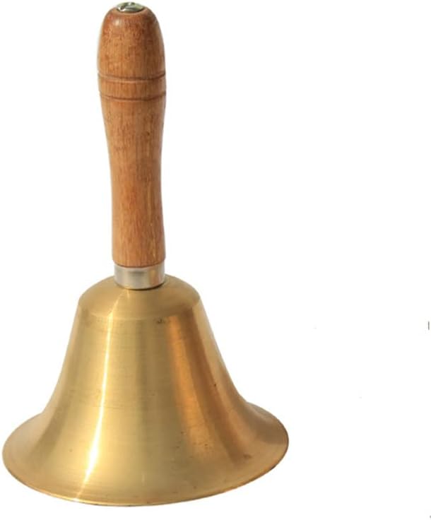 Qiankao 8cm10cm 木柄 铜制 铜铃 铛手 摇铃铛