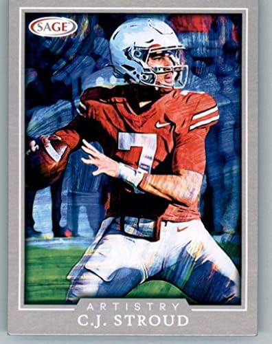 2022 Sage ARTISTRY Silver # 36 C.J. Stroud Ohio State Buckees Rc Rookie Football Trading Card