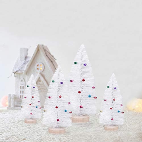 AMOSFUN 1pcs 15cm Minijaturni bijeli božićno drvce Male umjetne minijature Sisal snježni mraz