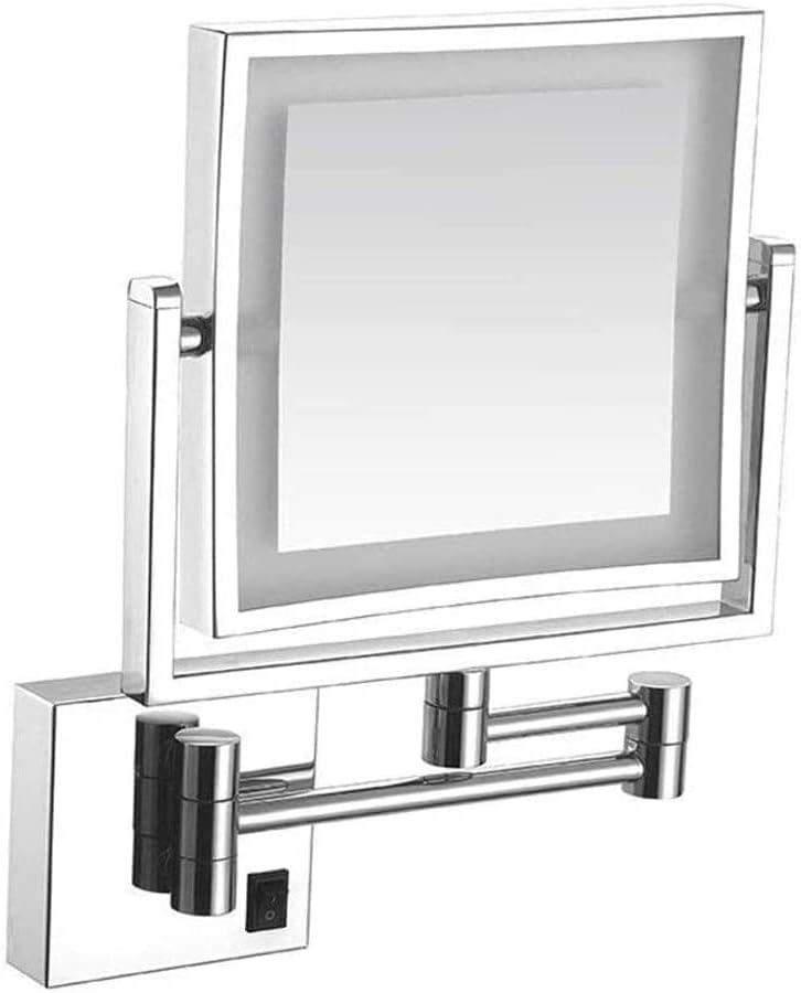 DEIHGE ogledalo za šminkanje Kozmetičko ogledalo, hromirano/zidno / LED rasvjetno ogledalo/sklopivo / rotaciono/podesivo/robusno/ne