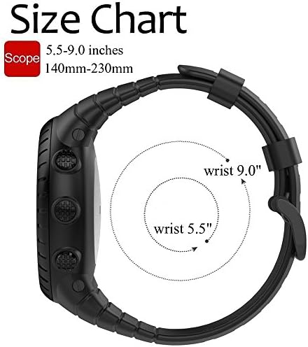 QGHXO opseg za Suunto Core, klasični zamjenski meki narukvicu sa metalnom kopčom za Suunto Core Smart Watch, uklapa 5,5 inča-9,0 inča