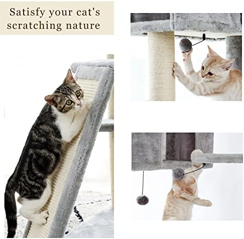 TOTOU mačka mače drvo za grebanje sa igračkom miša na gornjem krevetu za opuštajući Meki San ogrebotina