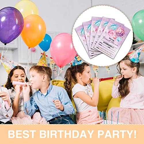 Pozivnice za rođendan Lefohlona, ​​20 pozivnica sa kovertama, prvim rođendanskim pozivnicama za dječake, prvo putovanje oko rođendana za rođendan i potrepštine - B24 - B24