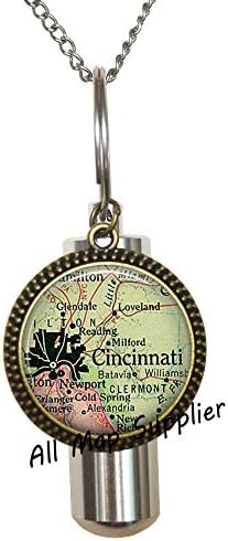 AllMapsupplier modna kremacija urna ogrlica Cincinnati map kremacija urn ogrlica, cincinnati urn cincinnati