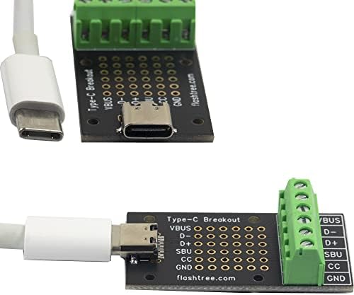 naughtystarts 5kom USB Tip C ploča za proboj 6 pinova ženski konektor potopljena Zlatna PCB Konverterska ploča sa 3.81 mm / 0.15 terminalnim blokovima