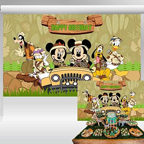 Mickey Mouse Safari potrepštine za prve rođendanske zabave Minnie Mouse Safari Backdrop 2nd Birthday