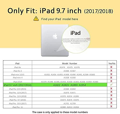 Slučaj sa 6. generacije od 6. iPada, iPad 5,7 /2017 Predmet, 3 u 1 Teški čvrsti šok otporni na udarcu Kickstand zaštitni poklopac tableta za iPad 9,7 inča 2018/2017, crvena / ljubičasta