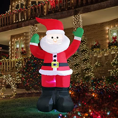 6 Ft Božić na naduvavanje Santa Claus vanjski ukras, LED svjetlo up Božić Dvorište gigant Blow Up Santa sa