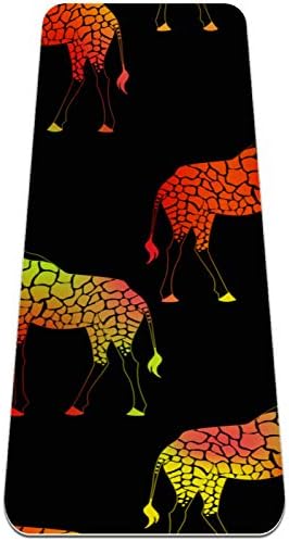 Siebzeh narandžasto žuta žirafa uzorak Crna Premium debeli Yoga Mat Eco Friendly gumeni zdravlje & amp; fitnes non Slip Mat za sve vrste vježbe joge i pilatesa