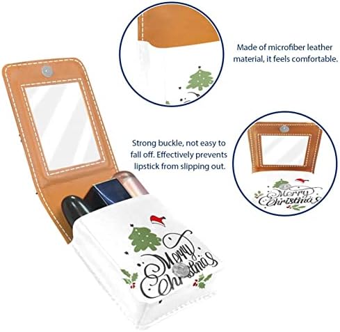 ORYUEKAN Mini torba za šminkanje sa ogledalom, torbica za kvačilo od umjetne kože, Jelka za Božićnu dekoraciju