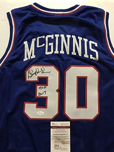 Autographing / potpisan George Mcginis Hof 17 Philadelphia plavi košarkaški dres Jsa COA