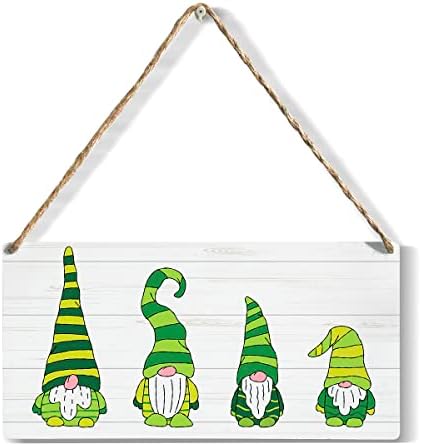 Funny sretan dan sav. Patricki Dnevni znak rustikalni zeleni gnomi drvena viseća ploča za kuću dnevni