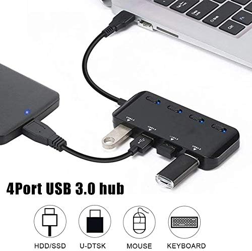 SXDS USB3. 0 Hub，4 Port High Speed Splitter Micro USB Hub Tablet Laptop računar Notebook