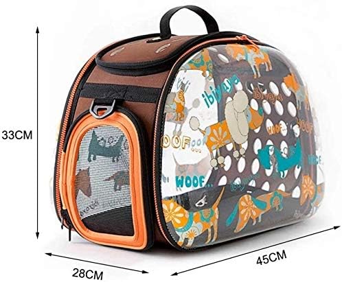 MGOSZY prozirna torba torba za kućne ljubimce pas mačka sklopiva torba ruksak narandžasta
